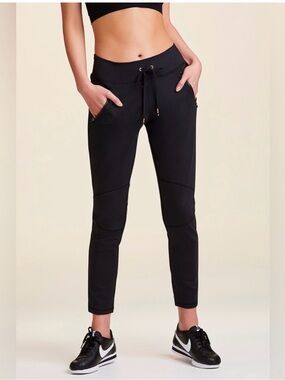 Alala Black Tapered Drawstring Track Pants